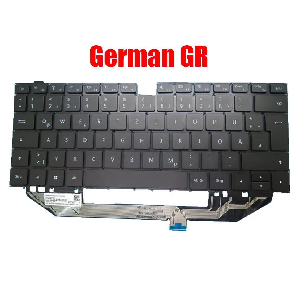 Keyboard For HUAWEI MateBook X Pro MACH-W19B MACH-W19C MACHR-W19L Mach-W19 MACH-W29 GR\TR\FR\UK\RU\US\CZ\TW With Backlit