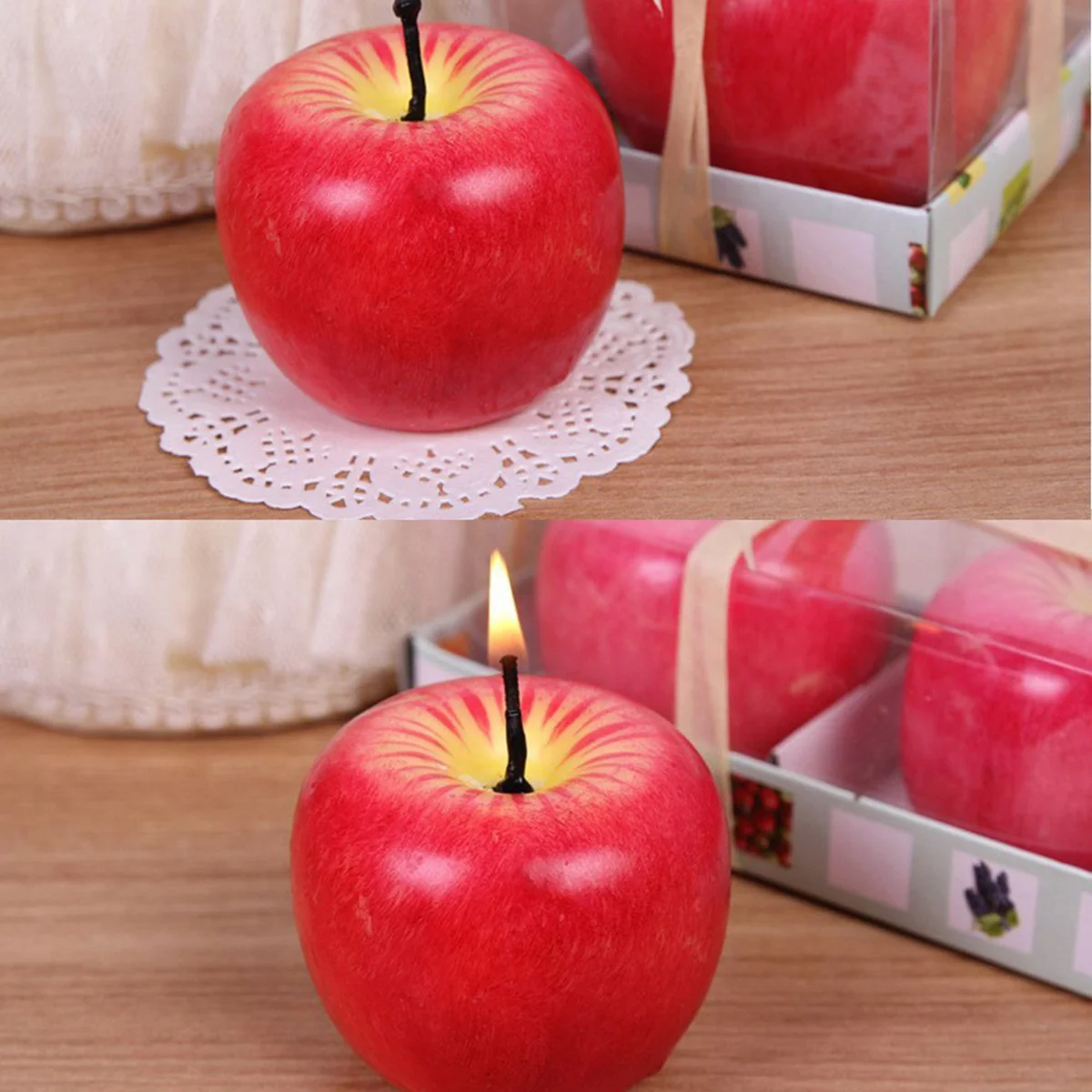 

Apple Shape Candles Premium Realistic Fruit for Christmas Eve Wedding Party Decoration Simulation Gift