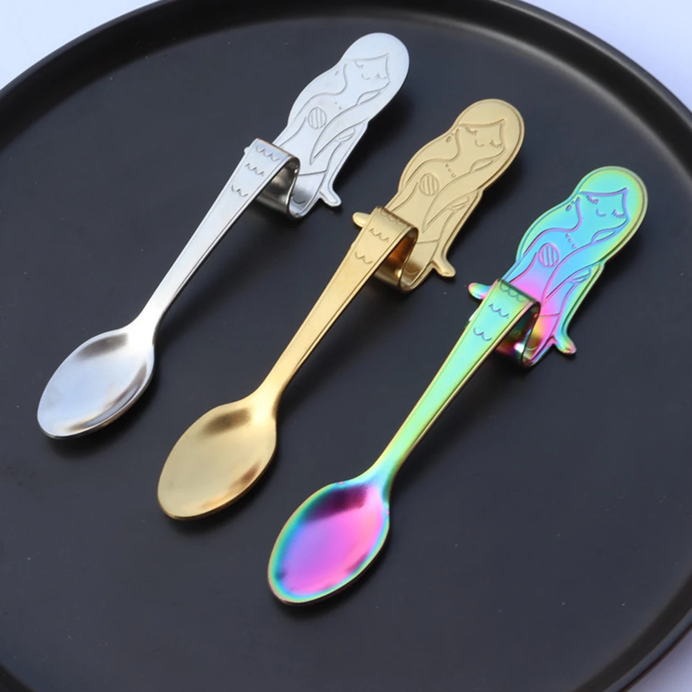 

5Pcs Attractive Mermaid Themed Coffee Spoons Suitable For Coffee Tea And Other Drinks In Home Or Cafe