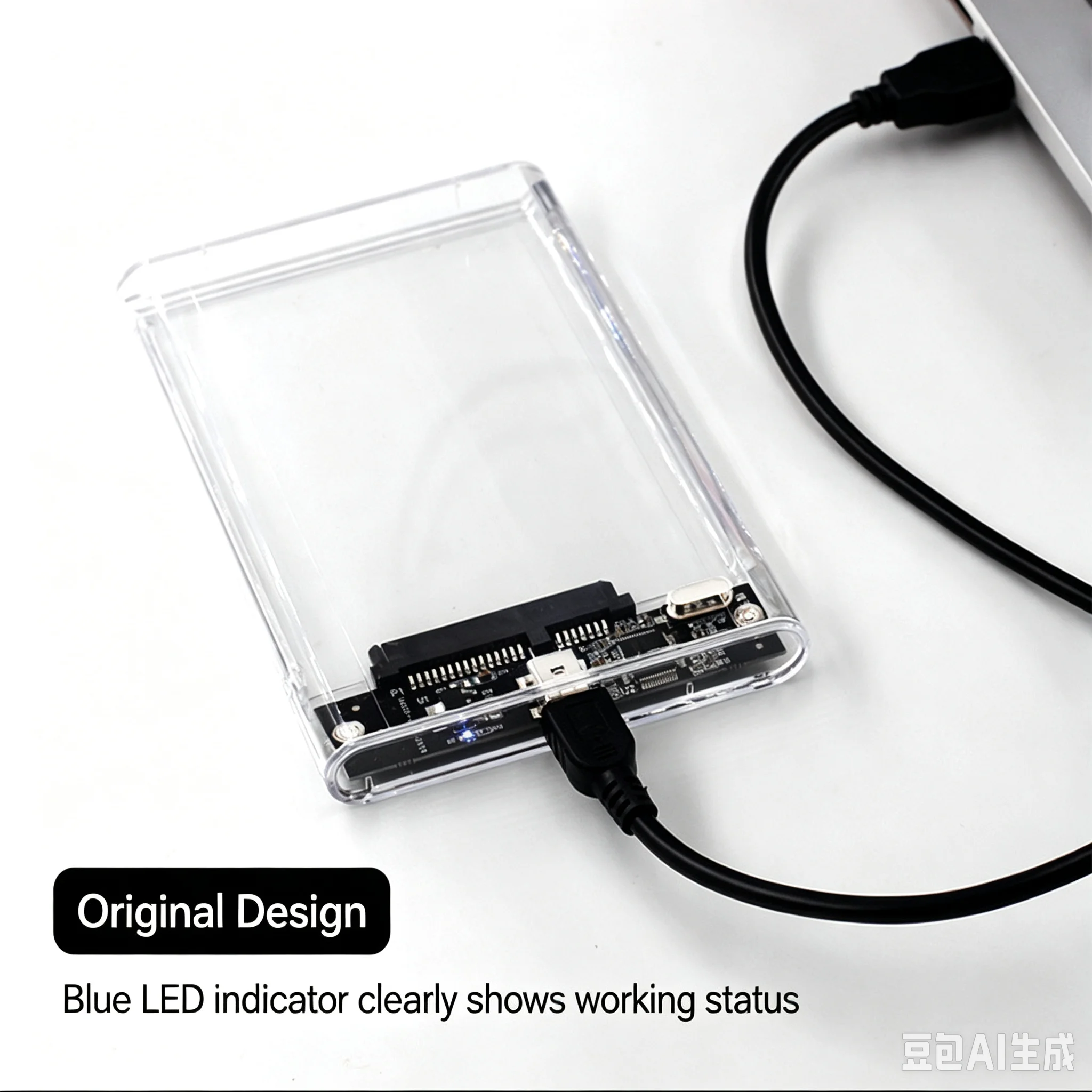 Tool‑Free Transparent 2.5 Inch SATA Hard Drive Enclosure USB3.0 Type‑C 3.1 External HDD SSD Hard Disk Box For Laptop 7/9.5mm 2.5
