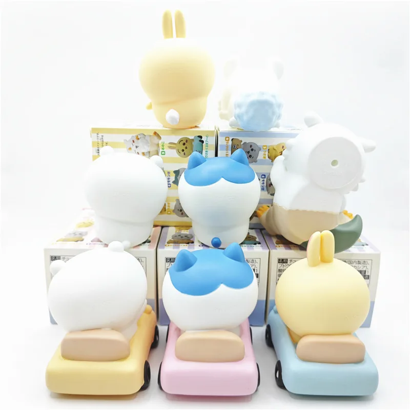 1pc random color Blind Box Toy Mushroom Self-Mocks Bear and Friends Mini Car, Ushachi, Ji Yikawa Model Toy Figure Collection