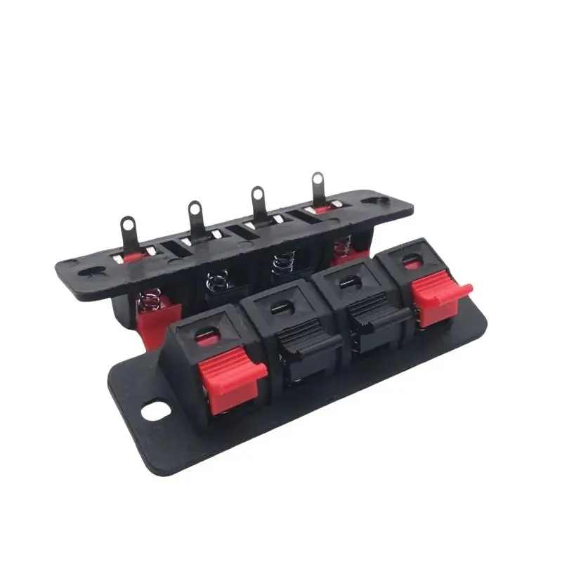 4 Position Spring Wiring Connector 1Pc Secure Audio Speaker Clips for Car Audio Modification Home Theater Wiring