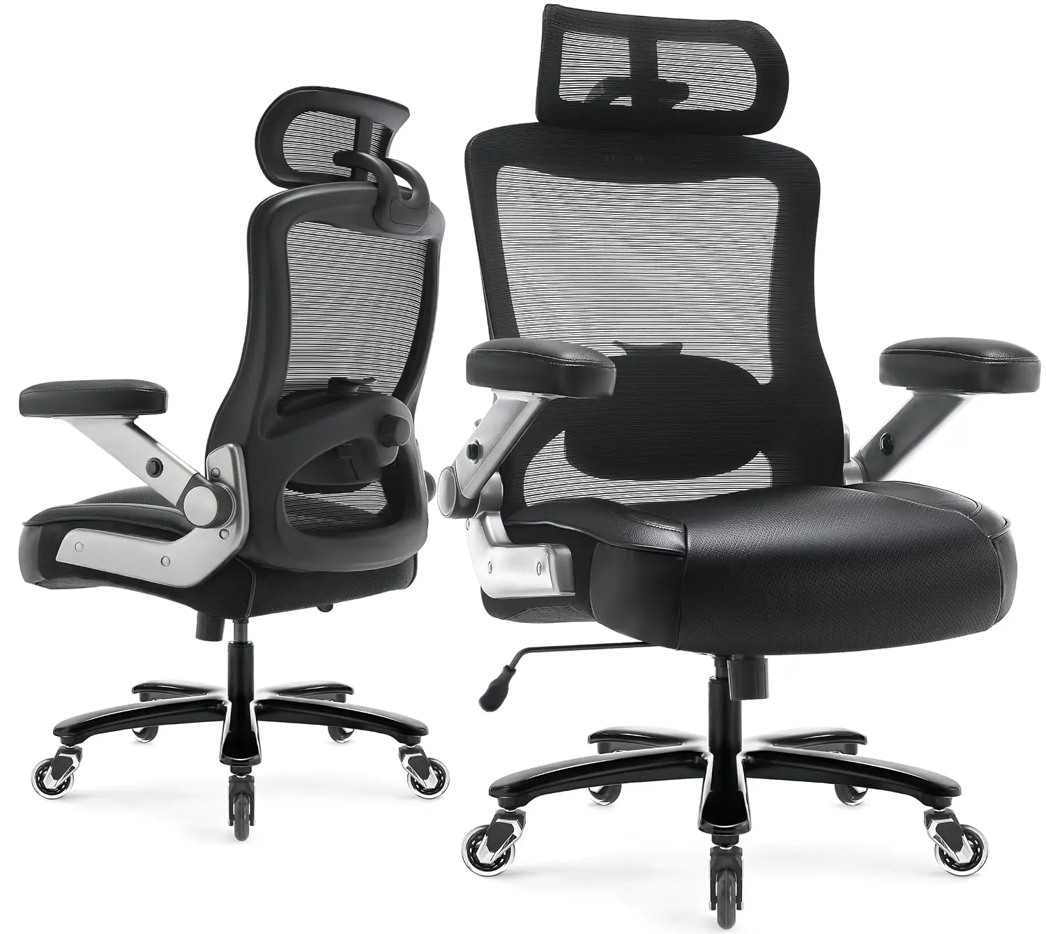 600lbs Heavy Duty Office Chair, Ergonomic Executive Desk Chair, Wide Seat, Adjustable Lumbar Support, Big & Tall, Customized