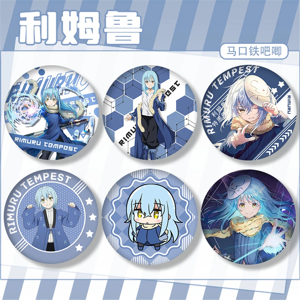 Anime ‌That Time I Got Reincarnated as a Slime Rimuru Tempest Cosplay Costume Badge Pin SPTE Tinplate Brooch Accessories