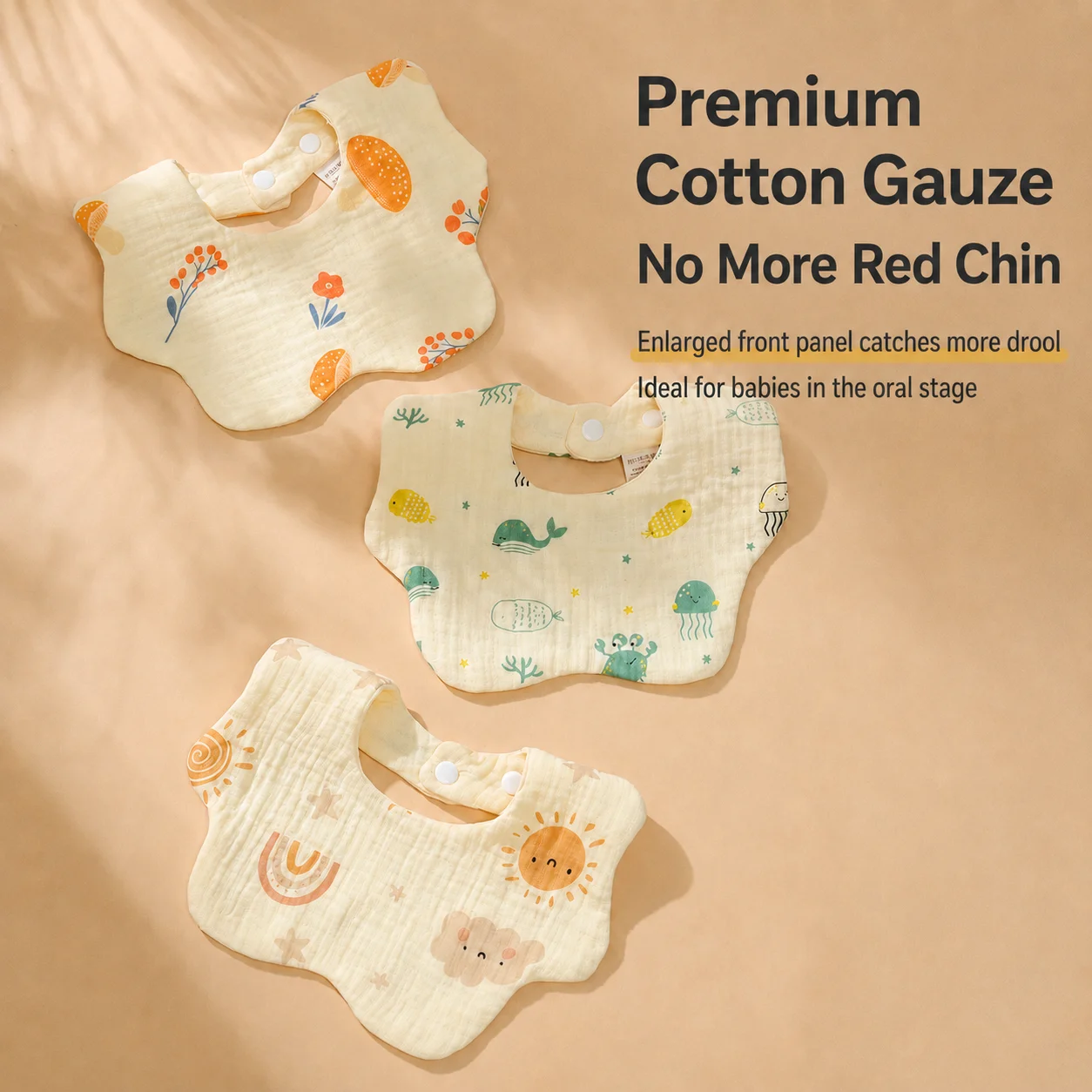 3-Pack of Pure Cotton Baby Bib - Printed Bibs Pack 评论和价格
