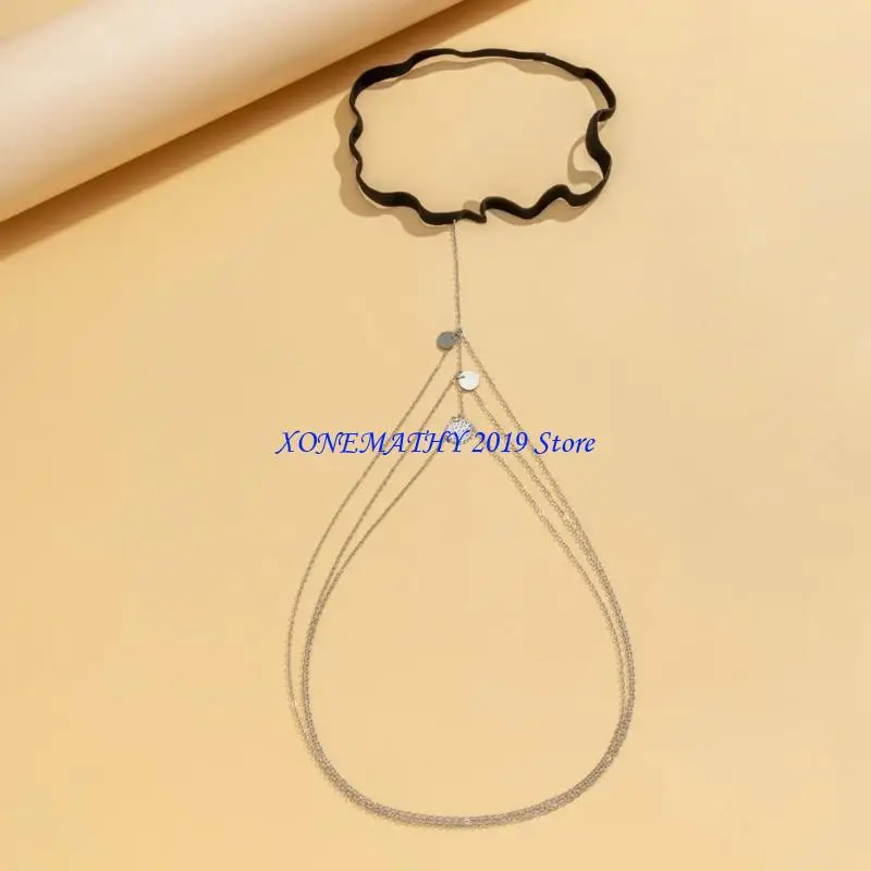 f42f-弾性レッグチェーンベルトラインストーン太ももチェーンレッグジュエリー女の子のスカートの装飾