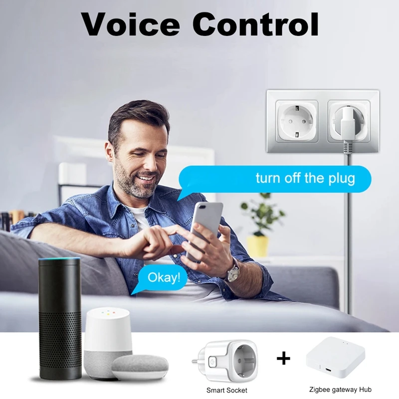 Tuya Wifi Smart Plug 20A EU Smart Socket With Power Monitor Timing Smart Life Support For Alexa Home Yandex