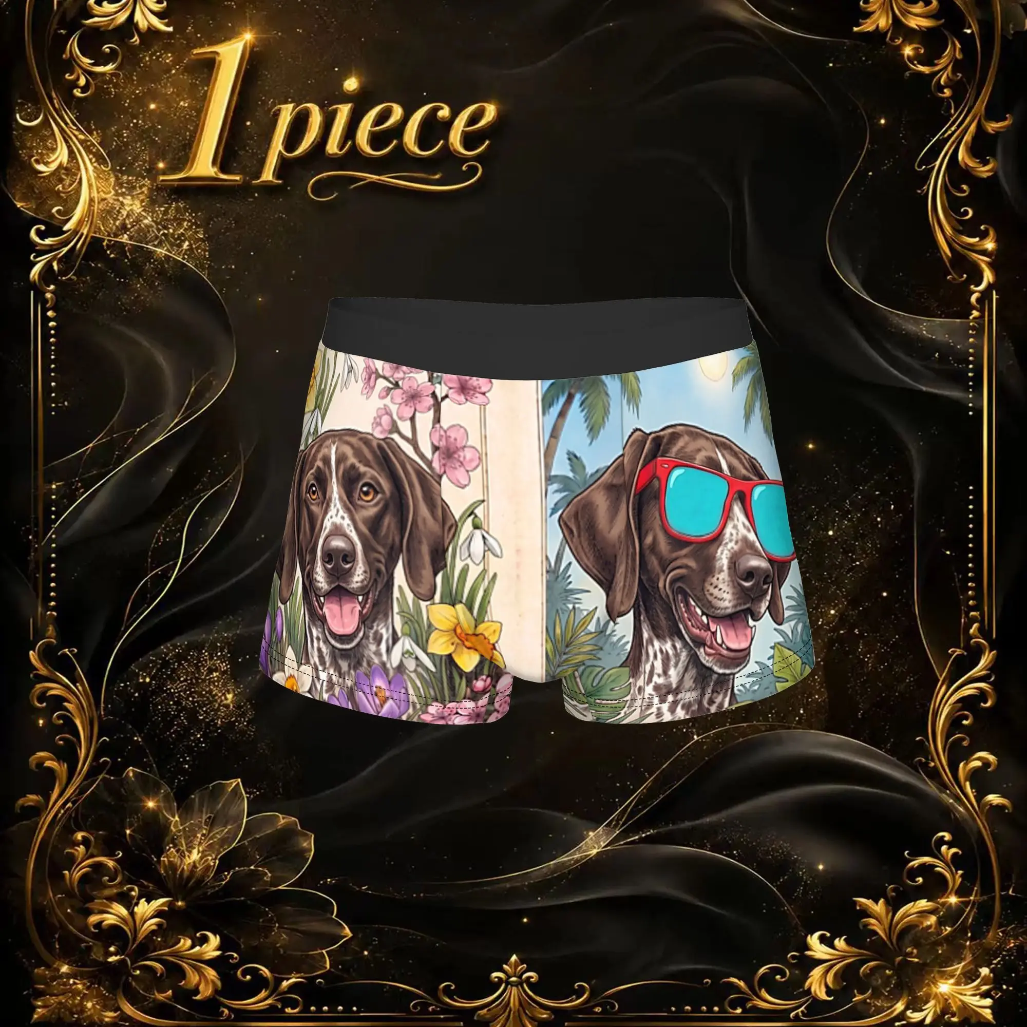 1pc Popular Fotobox Meme Lustiges Deutsch Kurzhaar   boxers  Novelty Panties Men's Underwear Comfortable Shorts Boxer Briefs
