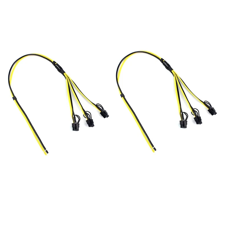 Power Supply Cable 6+2 Pin Card Line 1 To 3 6Pin+ 2Pin Adapter Cable 12AWG+18AWG Splitter Wire For Miner Mining BTC