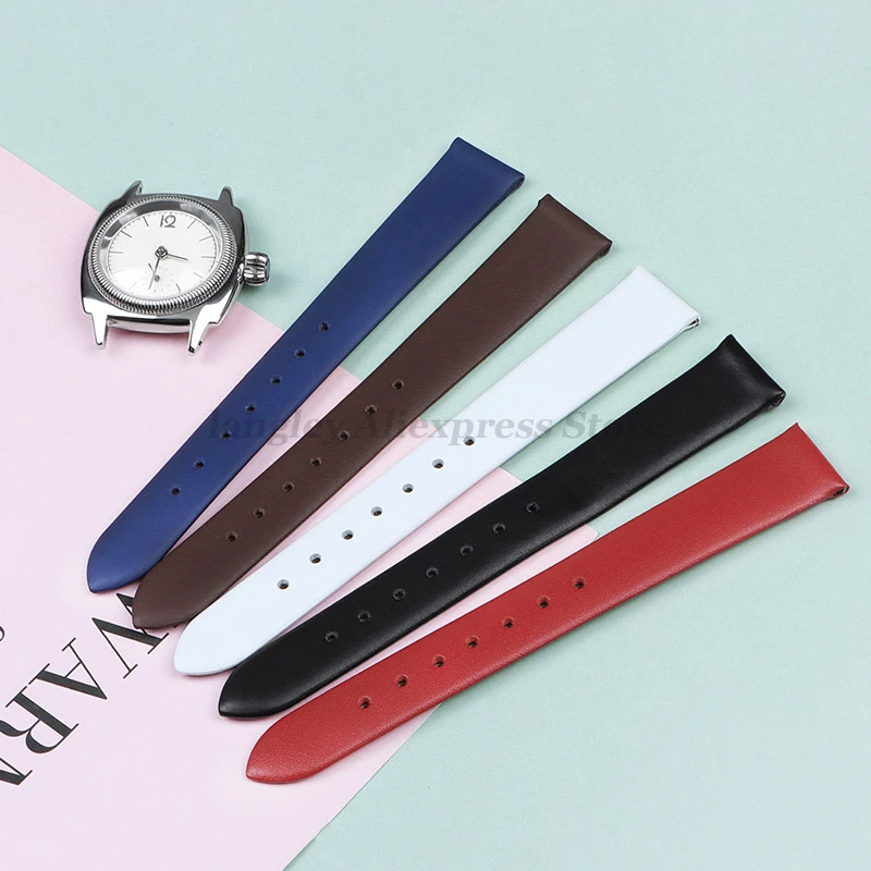Genuine Leather Watch Bracelet Womens Fashion Watchband Band 6mm 8mm 10mm 12mm 13mm 14mm 15mm 16mm 17mm Small Universal Straps