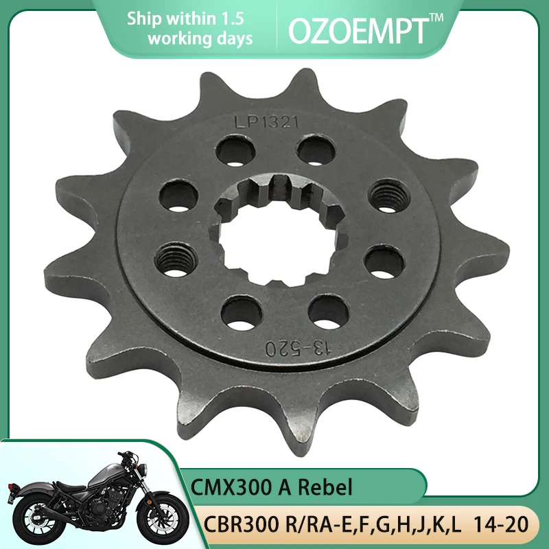 

OZOEMPT 520-14T Motorcycle Front Sprocket Apply to CBR300 R/RA-E,F,G,H,J,K,L CMX300 A Rebel