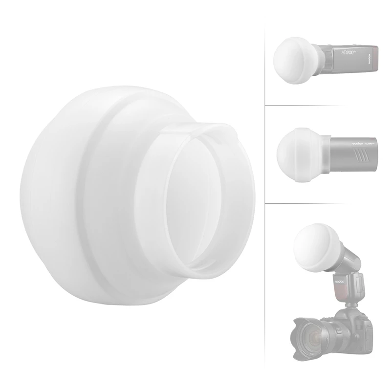 ภาพซิลิโคนโดมอุปกรณ์กระจายแสงแฟลชพับได้สำหรับถ่ายภาพชุด V1 AD100PRO แฟลช AD200PRO ถ่ายรูปสดทนทาน