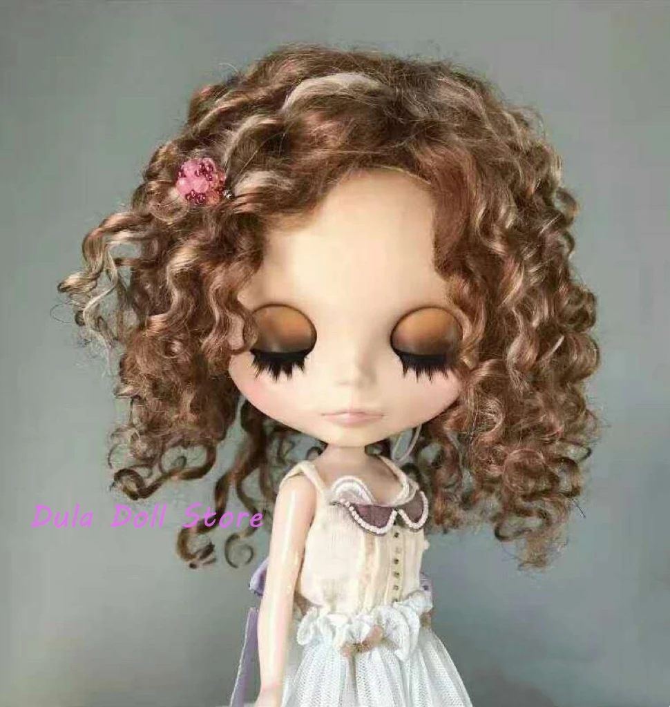 Dula Doll Wigs for Blythe Qbaby Mohair Exploding head curls 9-10 inch head circumstance