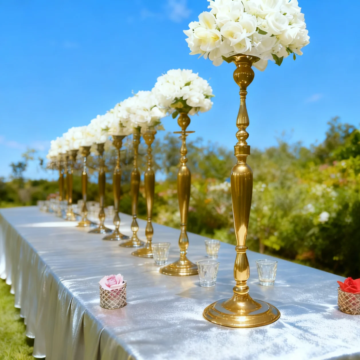 

50 см/100 см) 10 шт. f39 серебристый черный золотой свадебный стол украшение вечерние дорога свинцовая подставка для цветов элегантные свадебные центральные элементы