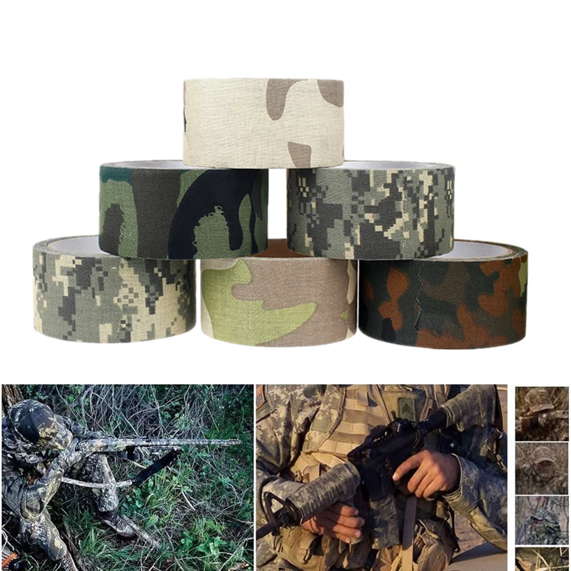 5/10M Camouflage Elastic Bandage Hunt Disguise Elastoplast Wrap Tape Self Adhesive Sport Protector Ankle Knee Finger Arm Bandage