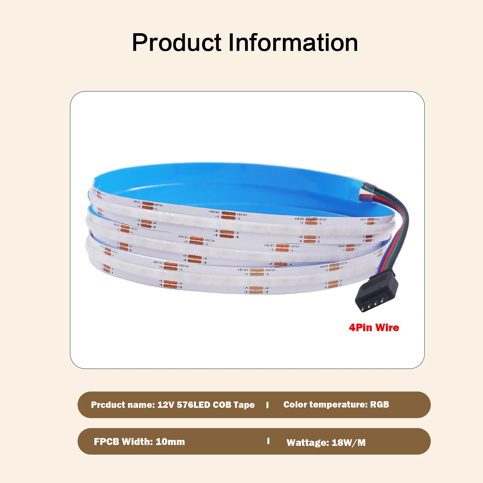 KISUFU RGB RGBWW RGBCCT COB LED-Streifen, hohe Dichte, 12/24 V, 576 720 840, 784 LEDs/m, hochhell, stippenlos, flexibles LED-Band, Raumdekoration für den Innenbereich 3