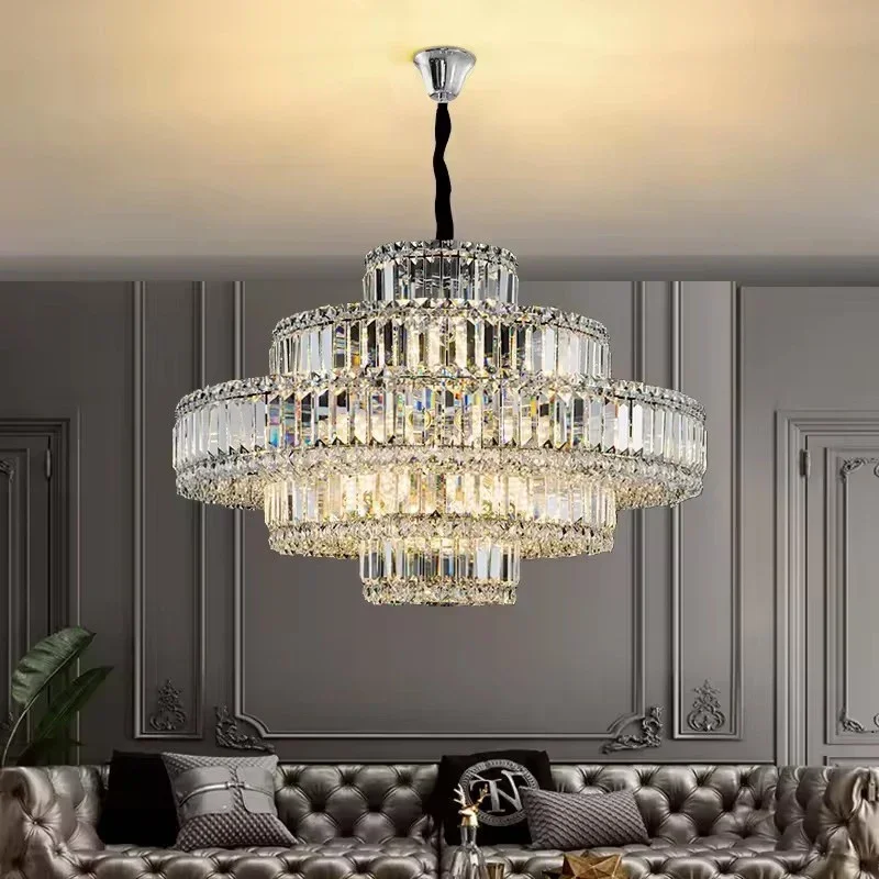 Italian Style Hotel Lobby Crystal Pendant Lights Designer Villa Luxury Pendant Lights Living Room Indoor Lighting Lampadari HBCL