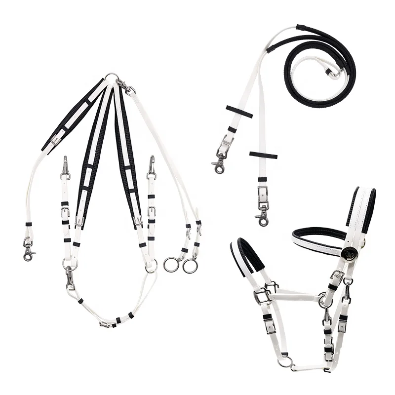 Full Set Horse Equestrian Endurance Racing English Bridle Reins Horse Equestrian PVC Halter Reins and Martingale