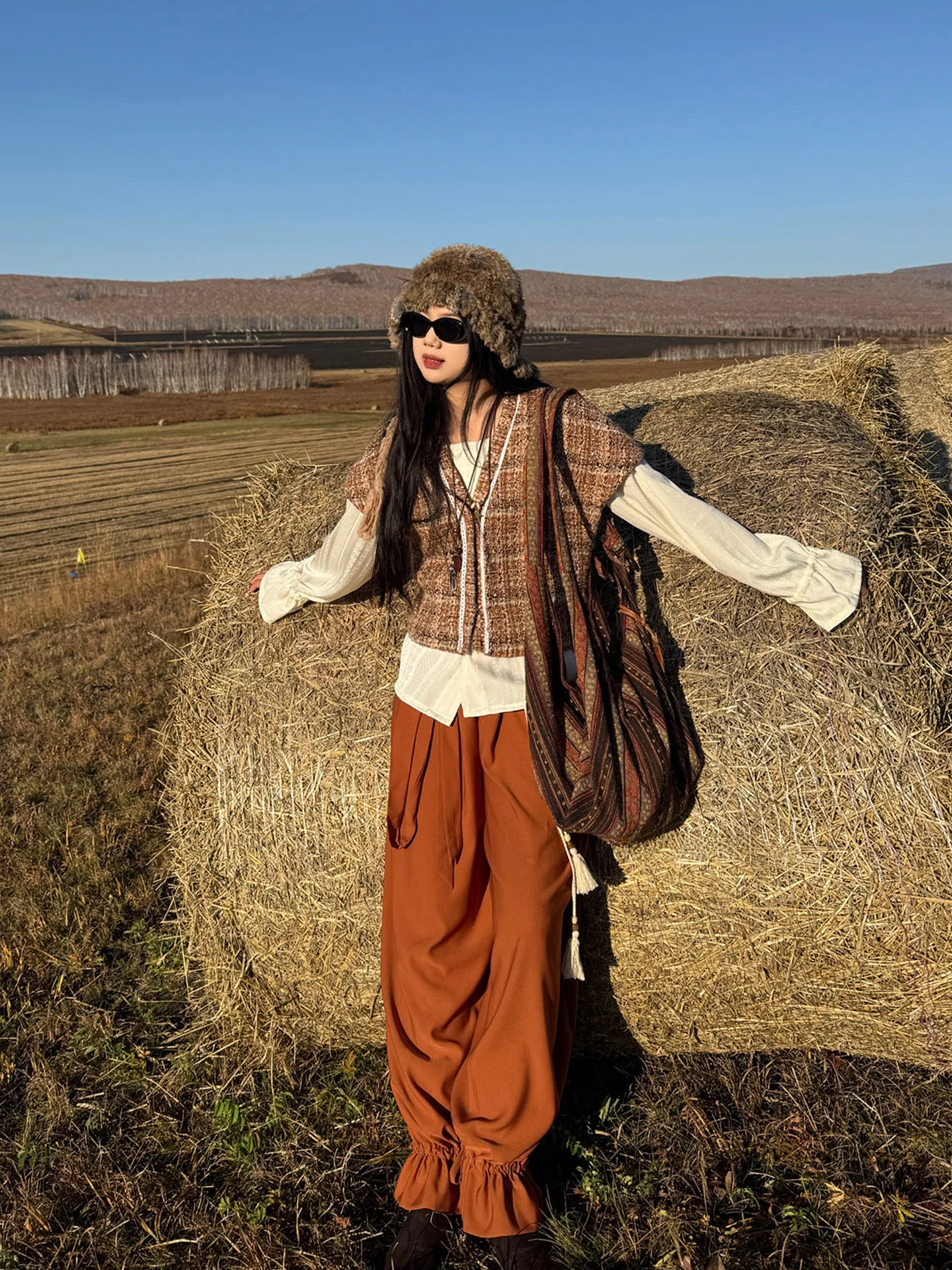 

Женский комплект Hanfu Dr. Tang Ji: брюки-фонарики «Тыква» больших размеров для полных женщин, увеличенный размер, высококачественный, повседневный, для коррекции фигуры