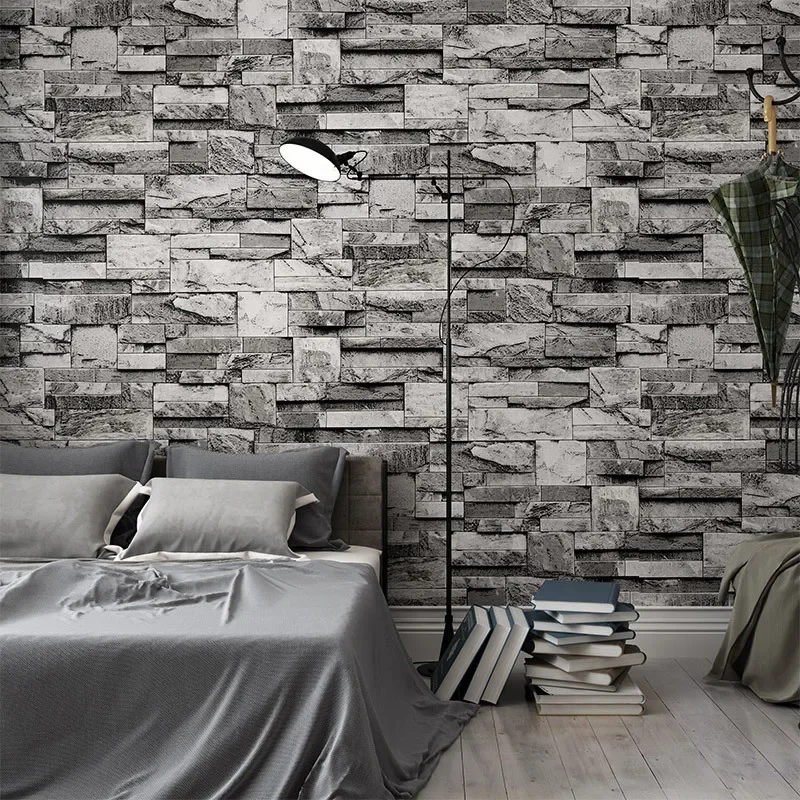beibehang Chinese Restaurant Brick Wallpaper for Living Room TV Background PVC Waterproof 3D wall papers home decor papel parede