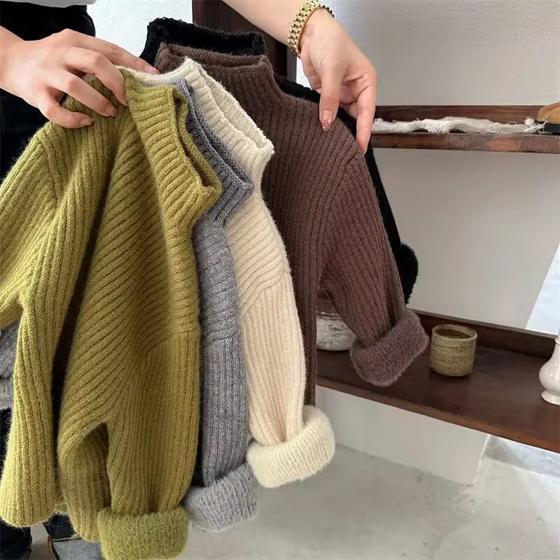 Long Sleeve Cotton Undershirt Kids Pullover T-Shirt Crew Neck Solid Basic Casual Tops for Boys Girls Spring Autumn