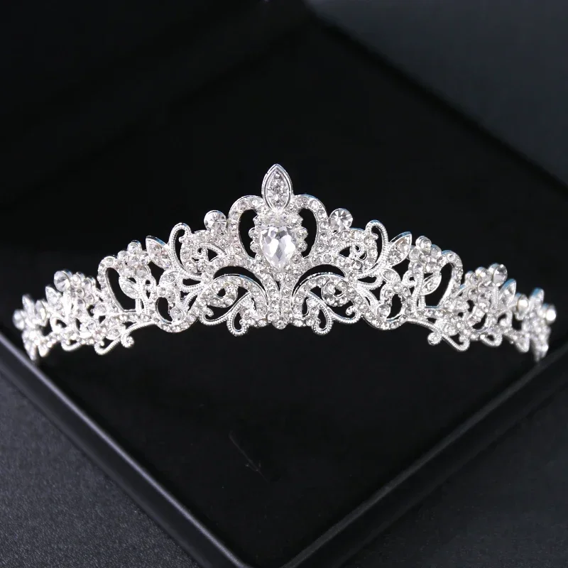 Diadèmes et Couronnes de Patients en Argent et Clip pour Femmes, Couronne de Princesse en Strass, Accessoires de Cheveux, Bijoux de Bal