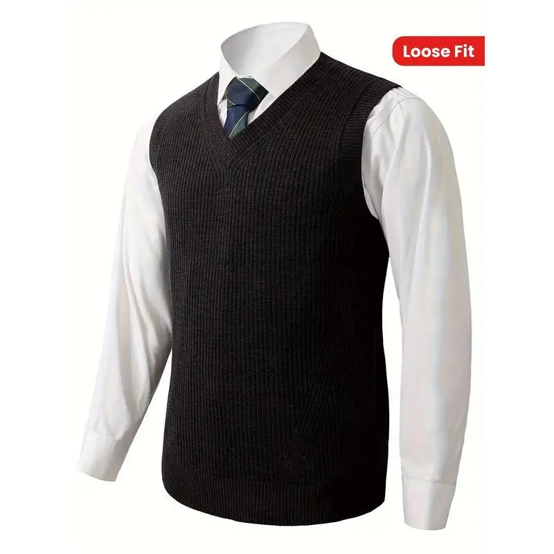 

Men's Knitted Vest 43700 V-Neck Warmth Inner Wear Fashion City Walk Suitable All Seasons Brand Unbranded Regular Fit