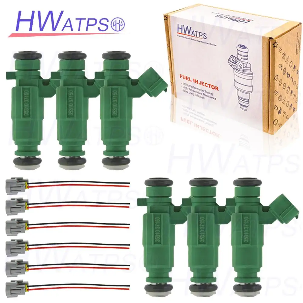 

6PCS For Hyundai Accent Tiburon Santa Fe Sonata Kia Rio Rio5 Sportage Magentis Optima Fuel Injectors 35310-37150 FJ660 842-12255