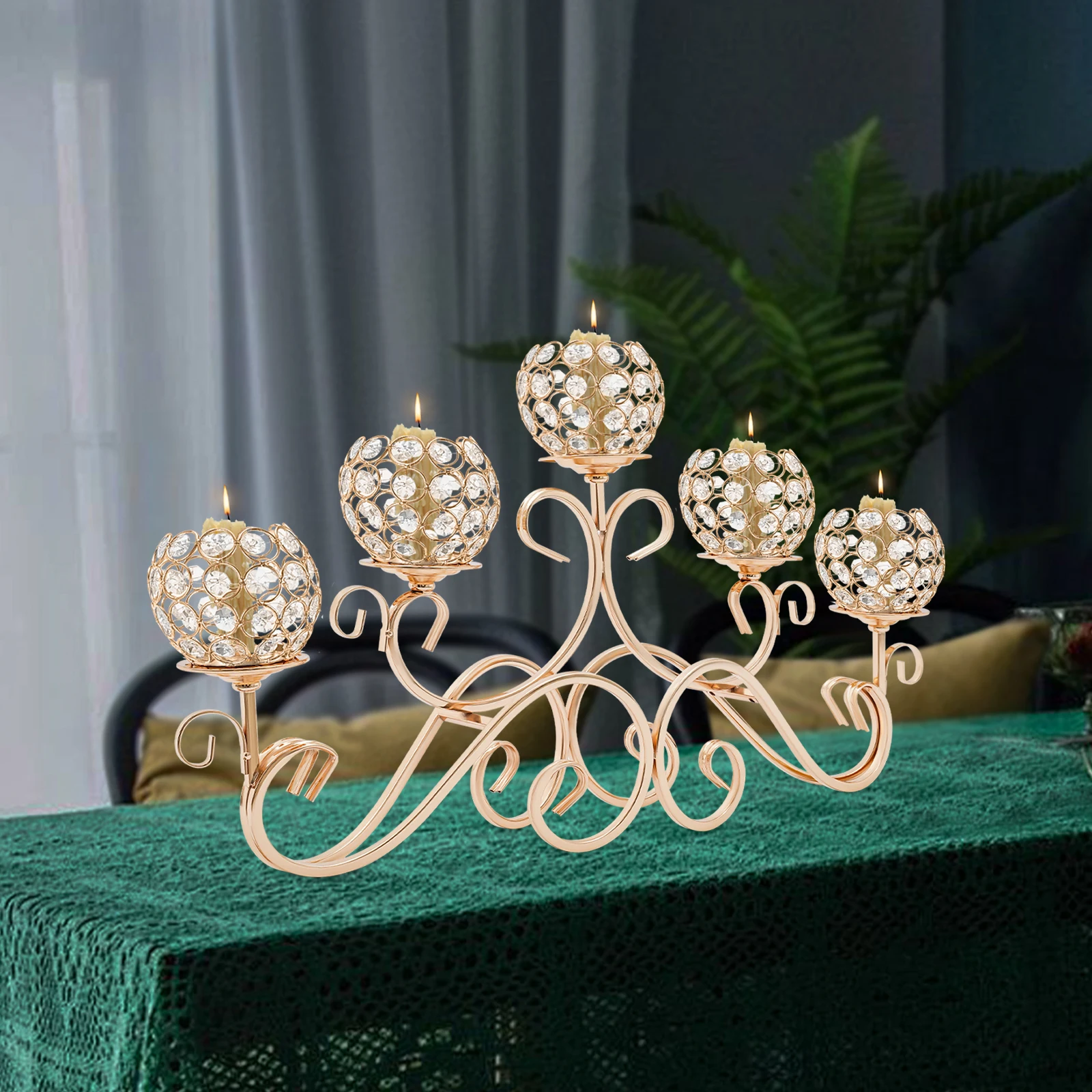 

5 Arms Crystal Candle Holders for Hotels Restaurants Weddings Parties Celebrations