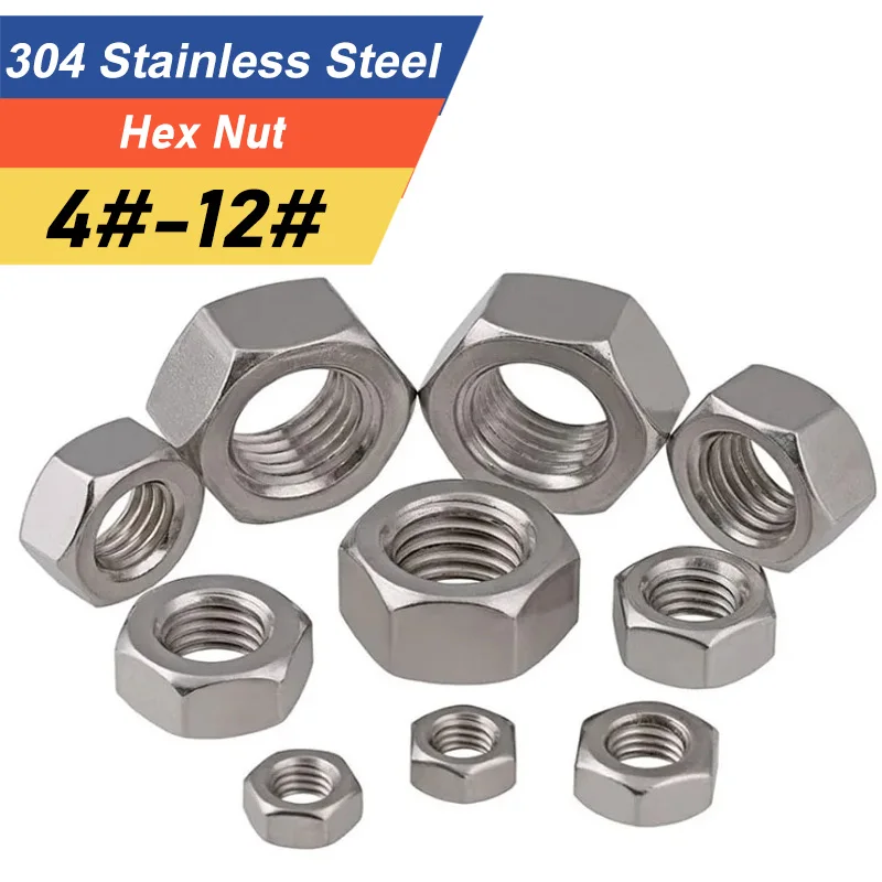 

Нержавеющая сталь 304 4-40 6-32 8-32 10-24 1/4 5/16 3/8 7/16 1/2 3/4 5/8 дюймов шестигранная гайка метрическая резьба 5 шт.