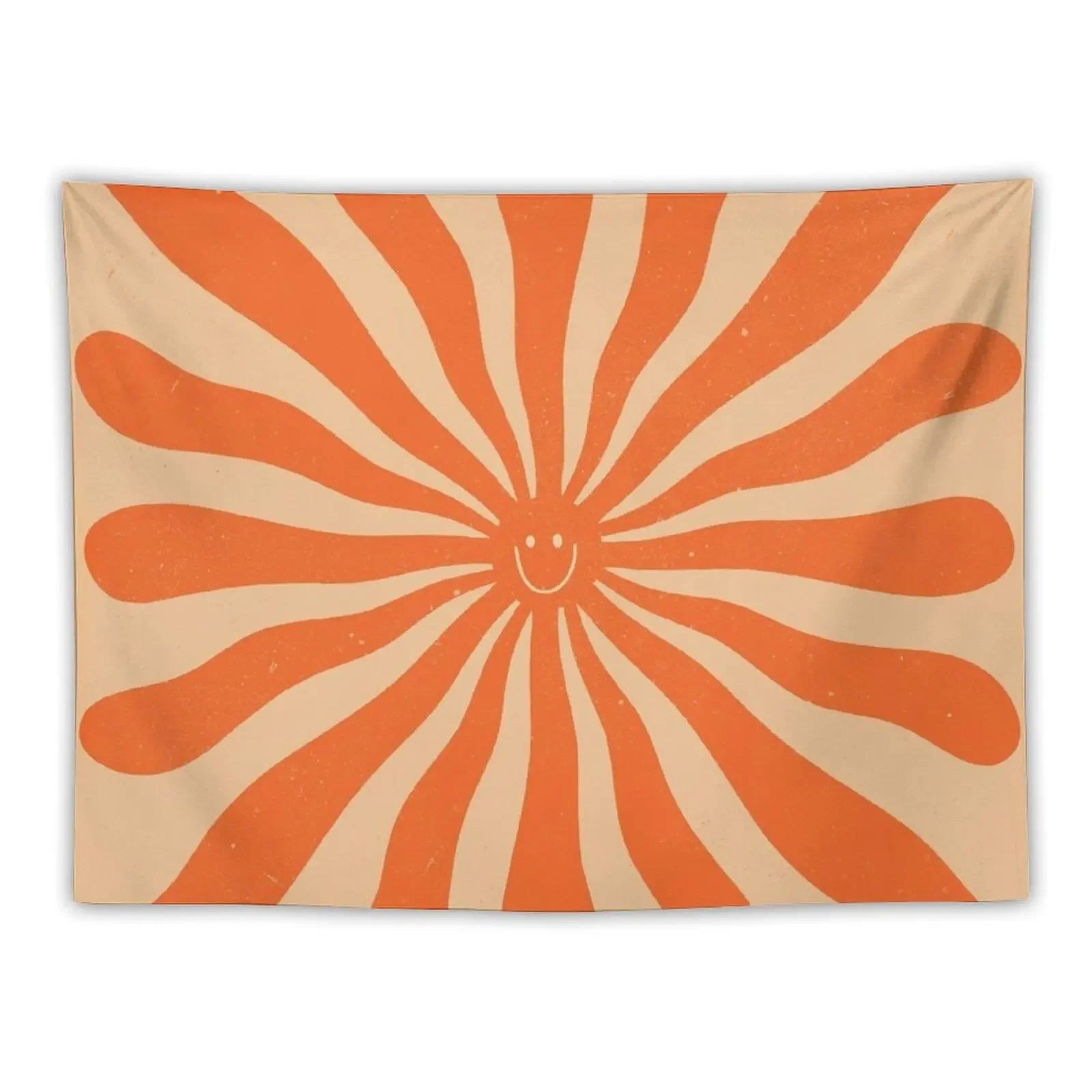 

Retro Sun Vintage 70s 2 Orange Tapestry Wall Hangings Decoration Tapete For The Wall Tapestry