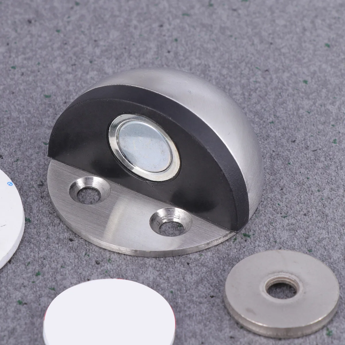 2Pcs Magnetic Door Stopper Stainless Steel Compact Concealed Floor Door Suction Stopper for Bedroom Kitchen Bathroom Home Office