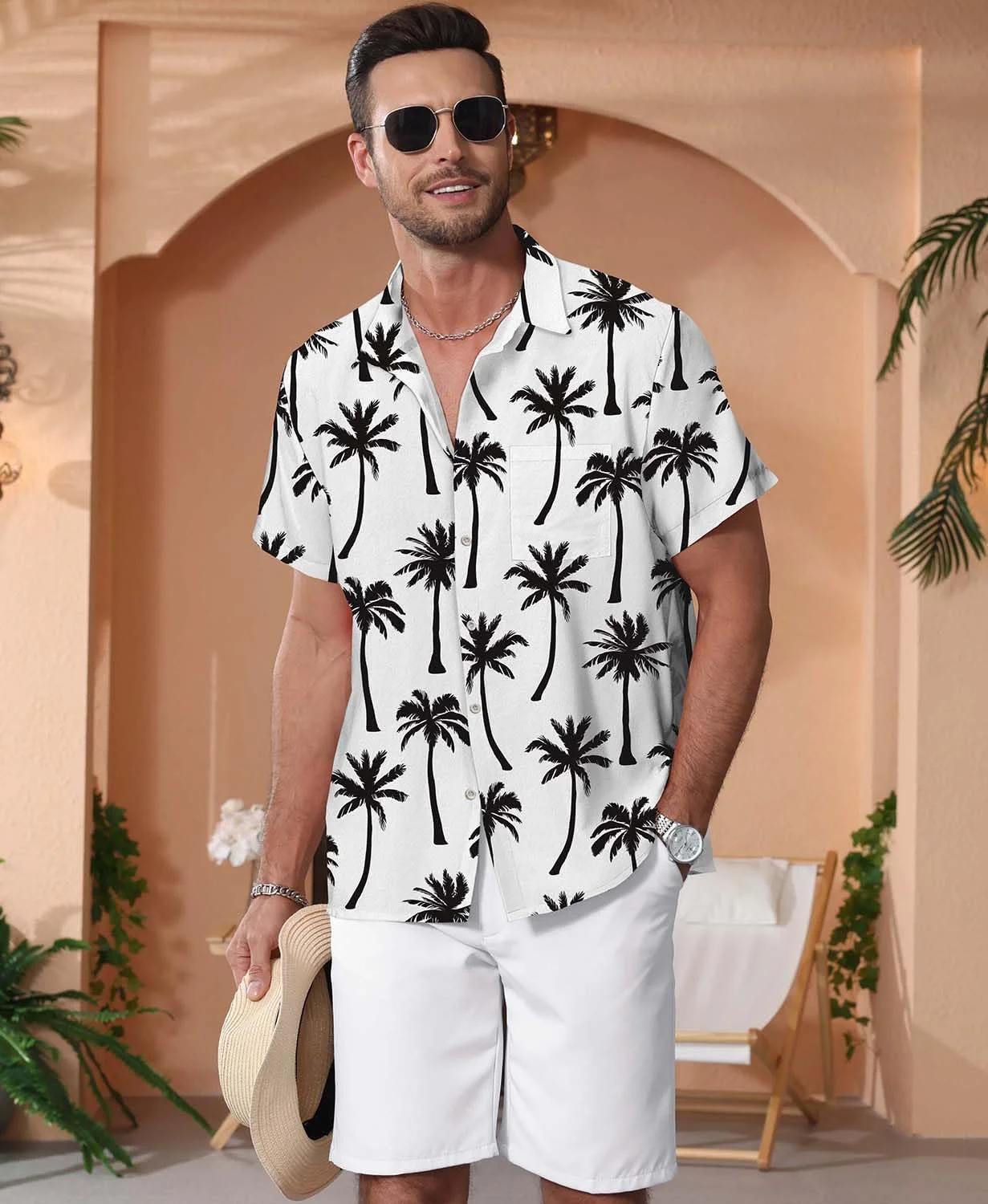 New hot-selling popular models 3D printing Men's Hawaiian Floral Shirts Short Sleeve Button Down Tropical Summer Beach Shirts