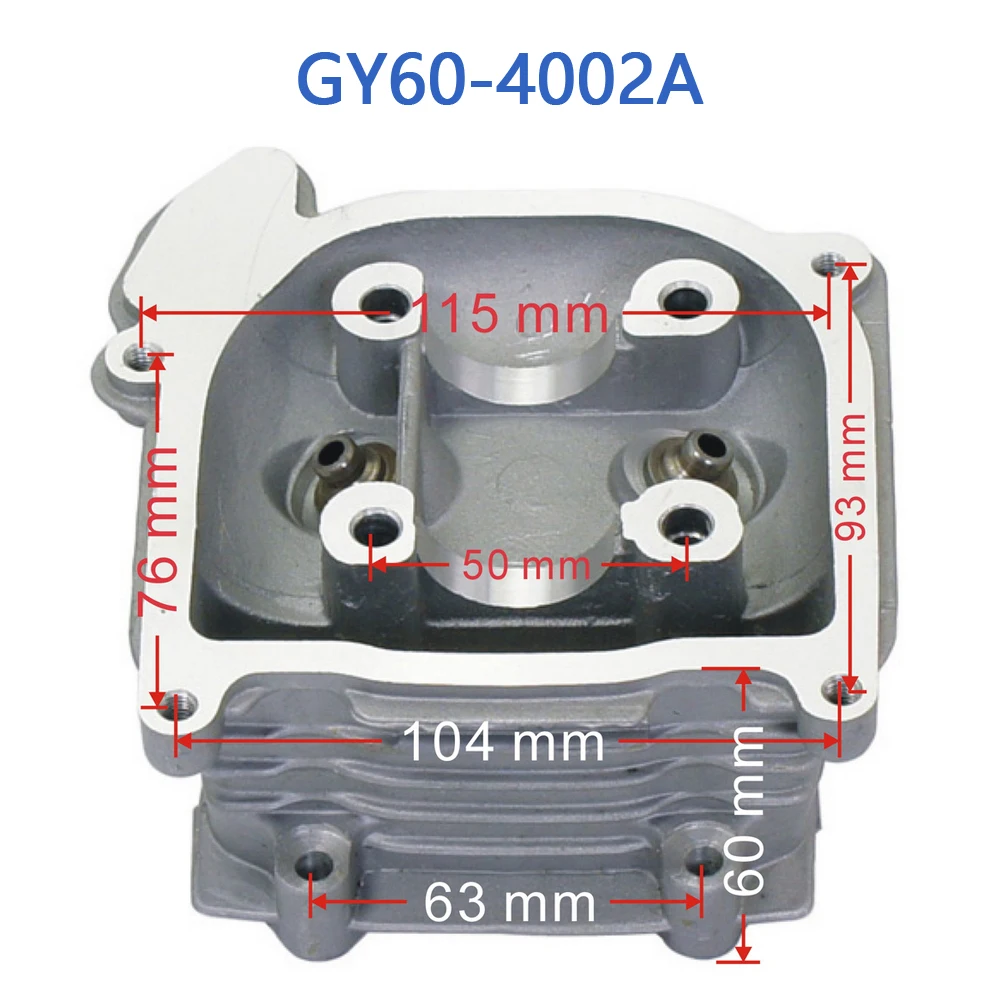 GY60-4002A GY 60cc Cylinder Head (44mm) Non-EGR For GY6 50cc 4 Stroke Chinese Scooter Moped 1P39QMB Engine