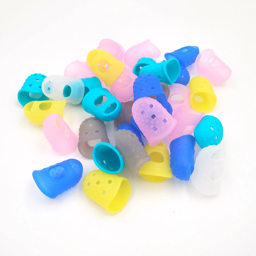 

Guitar Finger Cots 5 Sizes Silicone Protectors Breathable Comfortable Guitar Finger Guards Cap Protection Musical Instruments