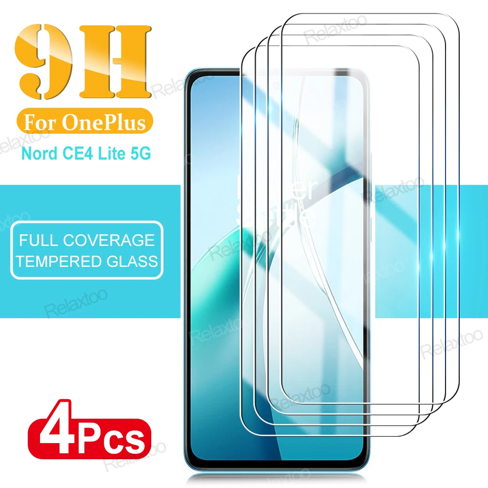 4Pcs Tempered Glass For OnePlus Nord CE4 Lite 5G 2024 6.67 inches HD Clear Screen Protector 1+ NordCE4 CE4Lite Protective Film