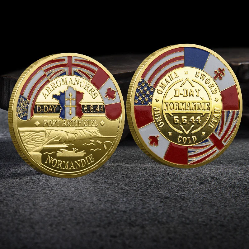 D Day Anniversary Normandie Unique Maple Leaf Decorations Anniversary Challenge Coin For WW II Anniversary A Piece Of History