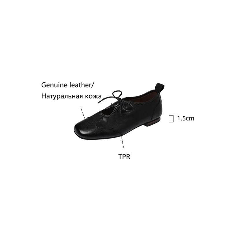 NEW Spring/Autumn Women Pumps Genuine Leather Shoes for Women Round Toe Low Heel Shoes Soft Sewing Lace-up Handmade Daily Shoes
