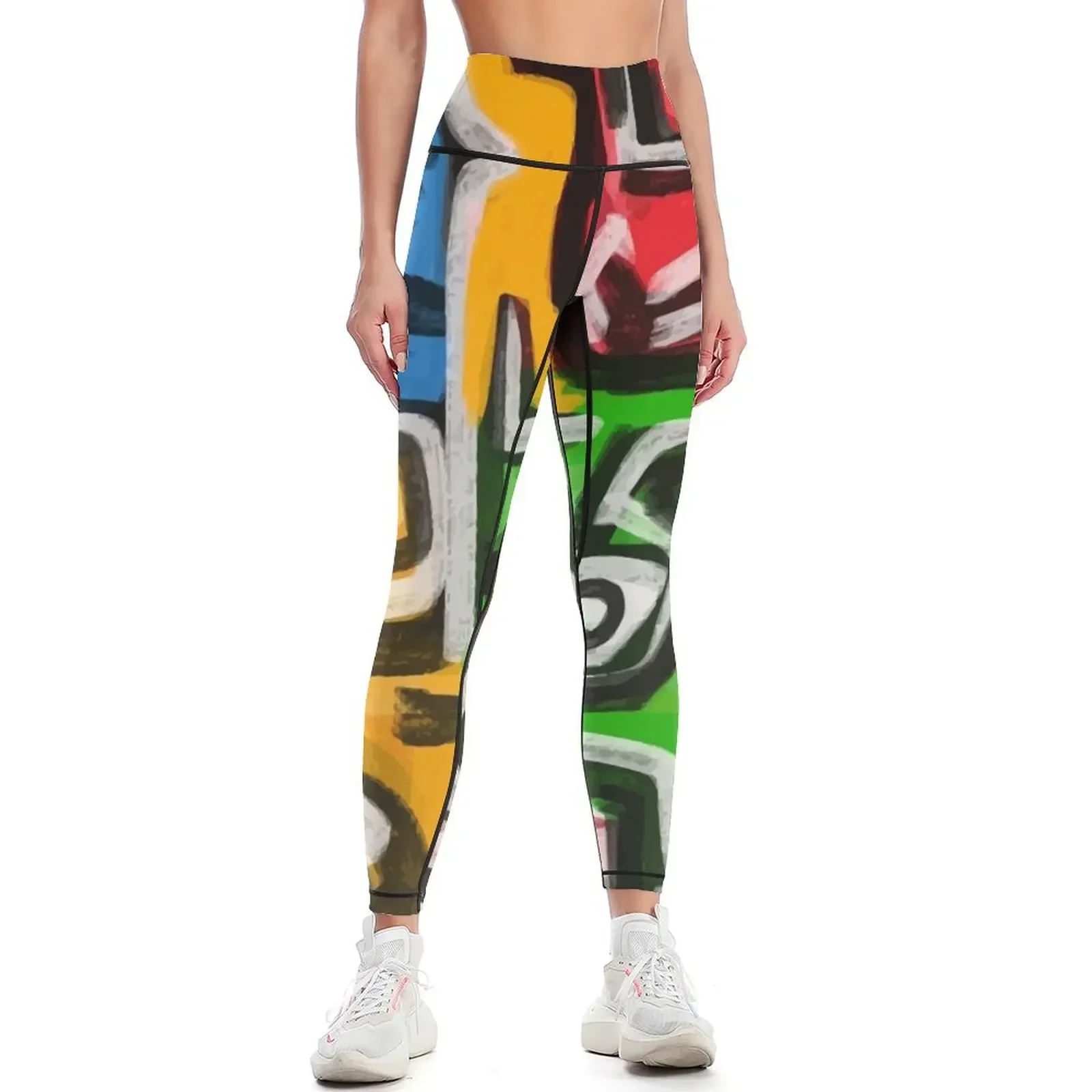 

Primitive street art abstract Leggings sport set high waist Fitness's gym clothes Women's sports Womens Leggings