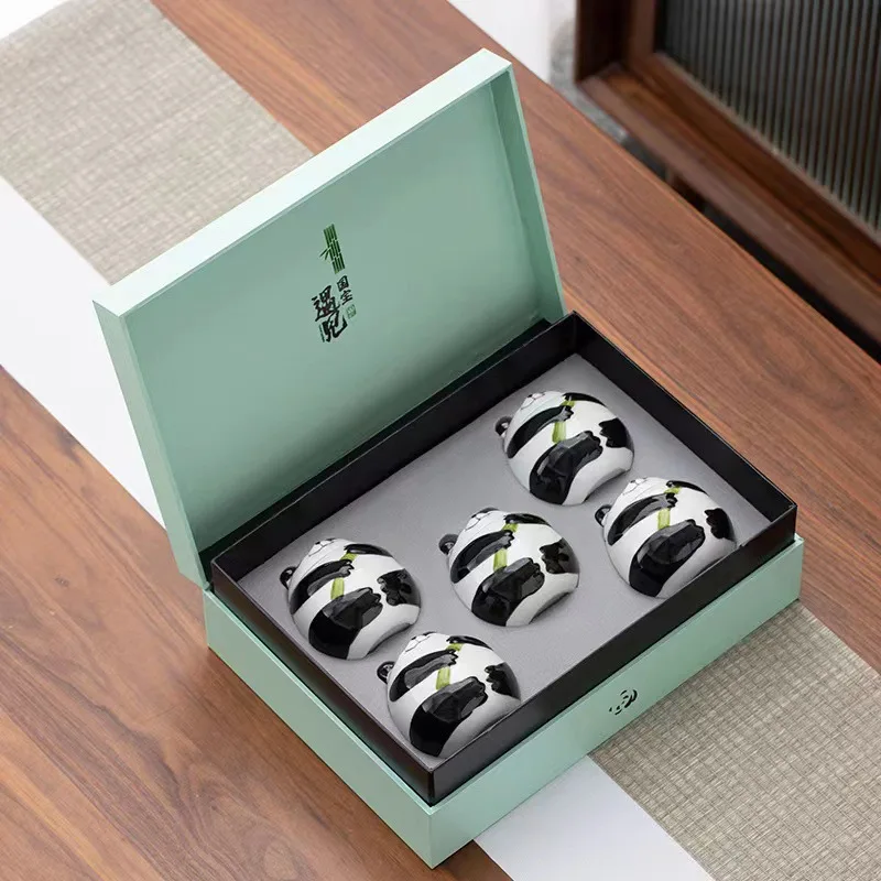 LMM Creative Mini Panda Tea Jar Gift Box Sealed Ceramic Jar Empty Packaging Box