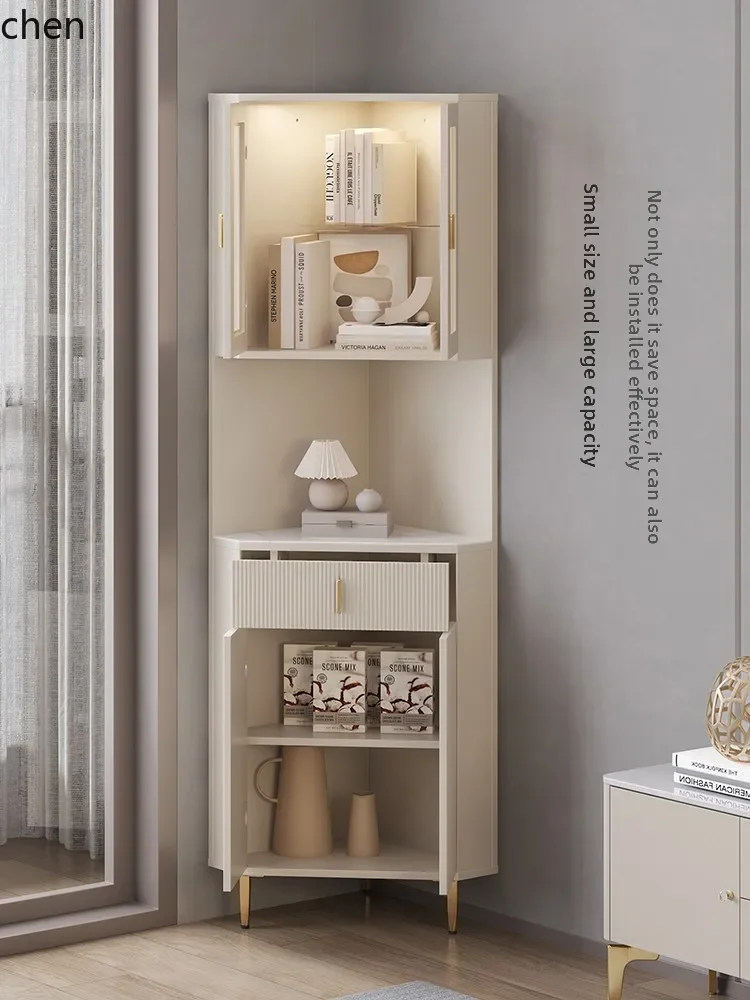 Corner Cabinet Living Room Corner Triangle Cabinet Against the Wall Light Luxury Wine Locker Glass Door