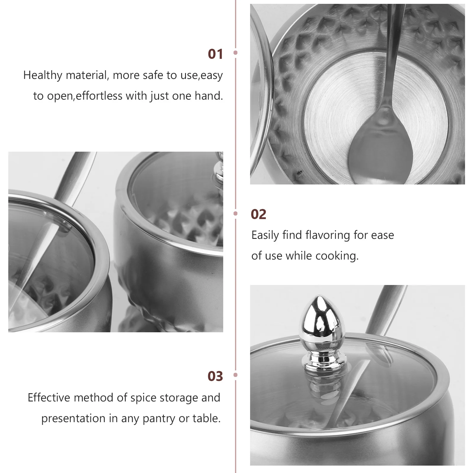 

1Set Practical Seasoning Cans Stable Performance Long Service Time Simple Design Seasoning Jars Storage Jars