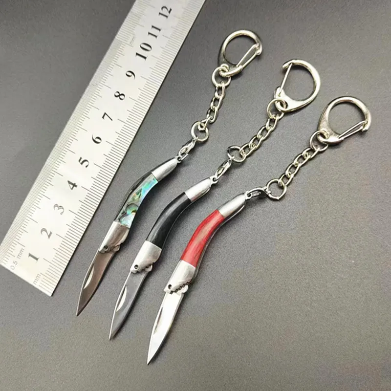 Stainless Steel Sharp Shrimp-shaped Mini Key Chain Knife Outdoor Camping Portable Pendant Express Folding Knife Pocket Keychain