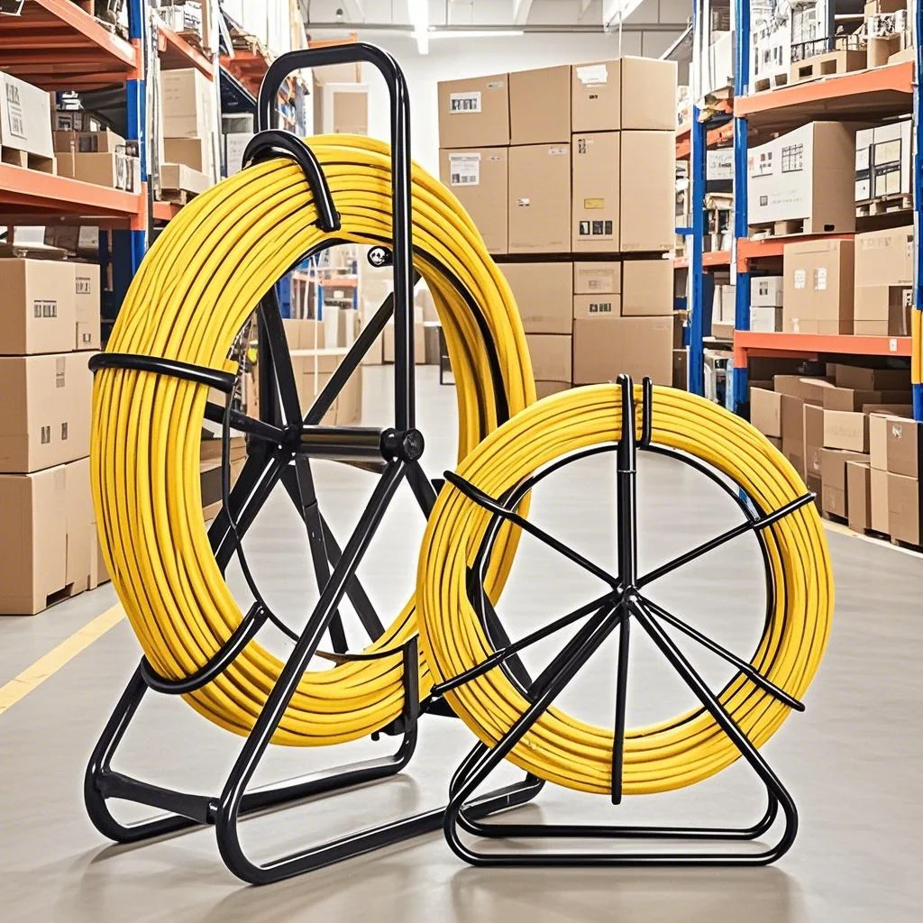 50m/100m Electrician Wire Threading Machine 5/6/8mm Fiberglass Wire Cable Running Rod Fish Tape Rodder Cable Unclogger Leader