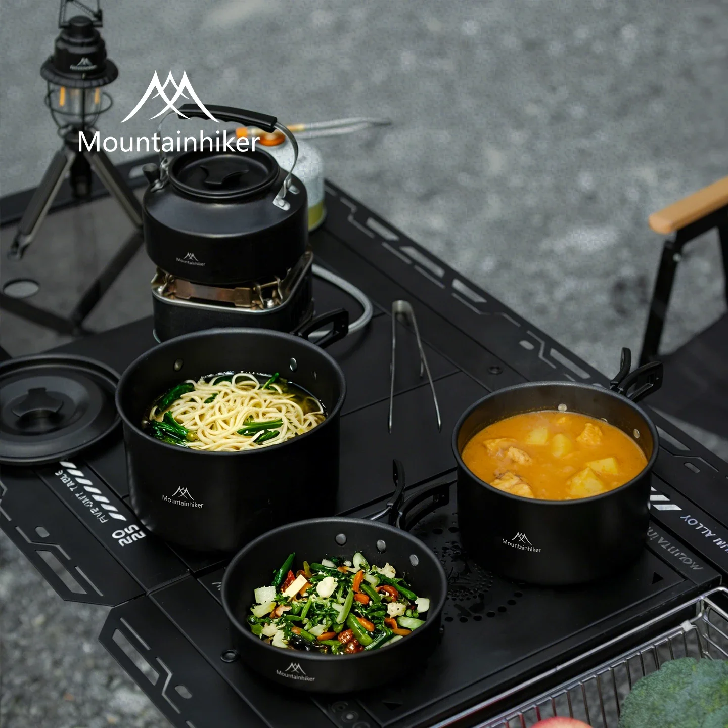 

Универсальный набор для приготовления пищи в походных условиях | Портативная посуда для приготовления пищи, идеально подходящая для походов и семейного кемпинга.