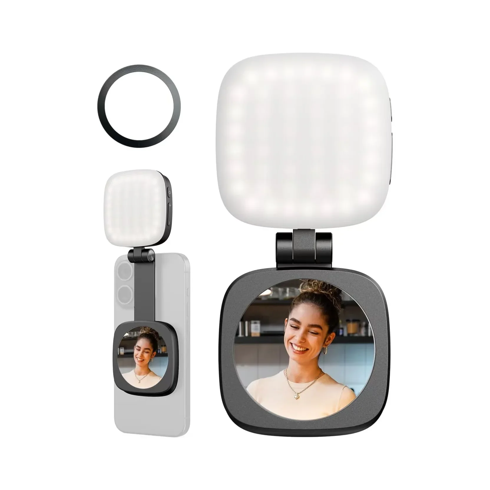 2026 SmallRig Magnetic Selfie Light for IPhone, Phone Light With a Mirror, Instant Attachment for MagSafe, for Selfies, Video