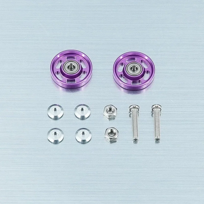 RFDTYGR  4sets  Light Strong Aluminum 13mm Rollers Self-made Parts For Tamiya Mini 4WD Colored Aluminum Guide -Wheel