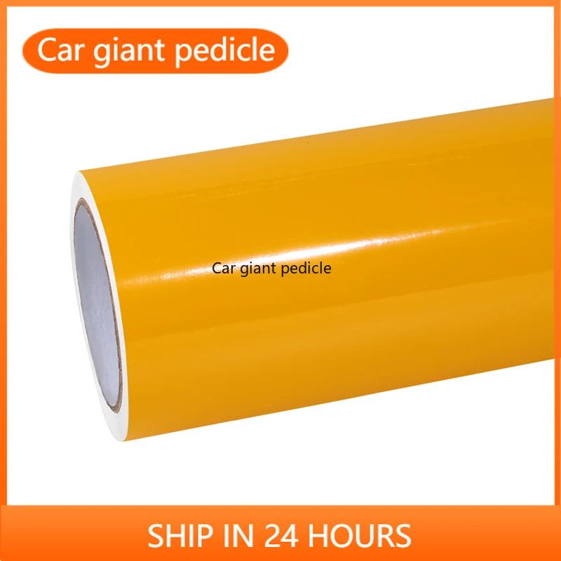 Highest qualityGloss Sunflower Yellow  vinyl Wrap Film Car Wrap Film Non degumming Non fading quality Warranty 1.52M*17M roll