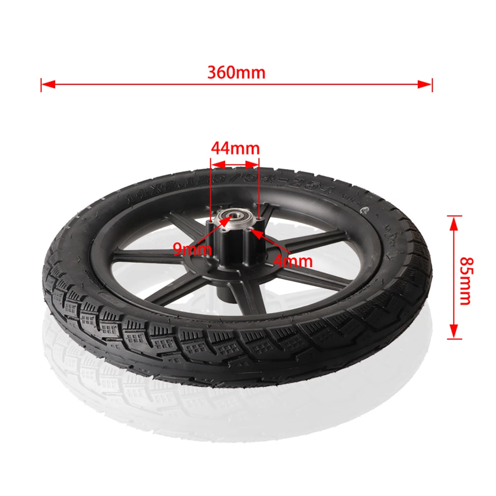 14x2.125 Aluminum Rim Tire with Brake Steel Disc - Fits 14