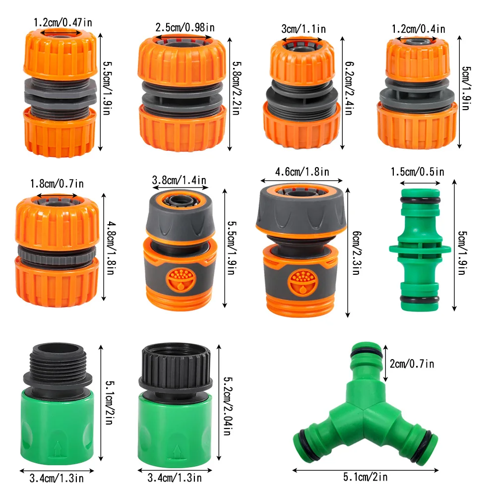 Quick Double Nipple Joint Water Pipe Angle Valve Switch Straight through Extension Hose Inner/Outer Thread for Water Gun